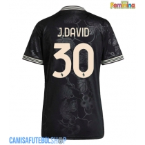 Camisa de time de futebol Juventus Jonathan David #30 Replicas 3º Equipamento Feminina 2025-26 Manga Curta